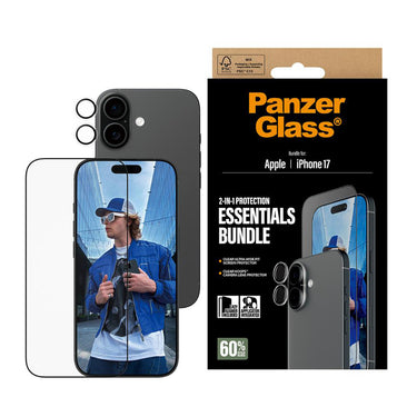PanzerGlass 2-in-1 Ulte Wide Fit Screen Protector and Hoops®Camera Lens Protector Bundle for iPhone